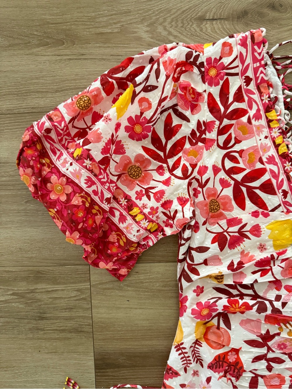 FARM RIO ROMANTIC ORCHARD OFF WHITE MIDI DRESS M - Picture 7 of 15